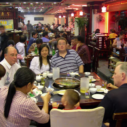 Misc-013 At the General's for hot pot and free beer! A regular dinner for the crew.