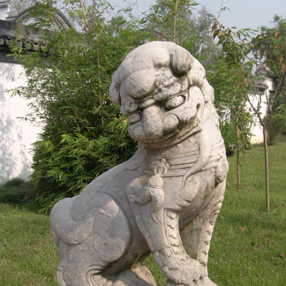 Tourism_Student_Outing-014 A male stone lion. They are always on the right when you face the door.
