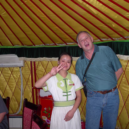 Tony's_Birthday-004 Tony with the Mongolian waitress.