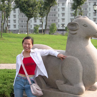 Zhu_Ran-004 Hanhan and a 'lucky' mascot.