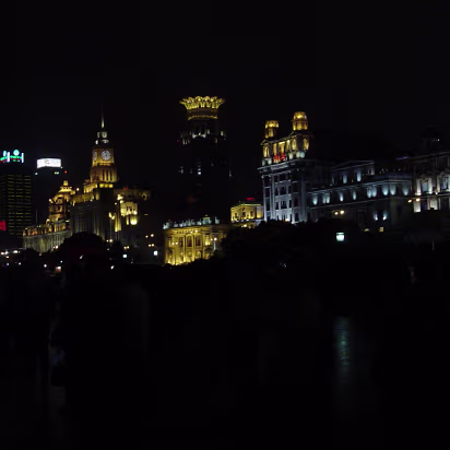 Shanghai_Apr_2005-006 The Bund at night. This is the busiest, probably most famous place in Shanghai.