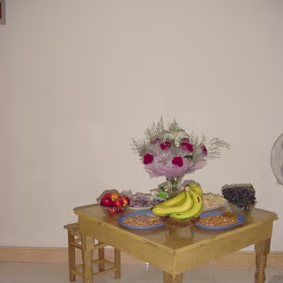 Wedding-Day-02 Snack table for guests at our apartment.