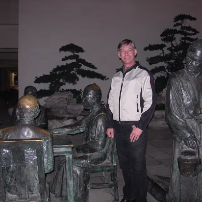 Downtown-02 Me with my OLD Chinese friends. Rather stiff bunch though.