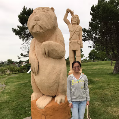 IMG_0096 The Native God shrank the giant beavers in order to prevent floods on the large rivers. Here, Hanhan poses with a giant beaver right before it is forever shrunk...