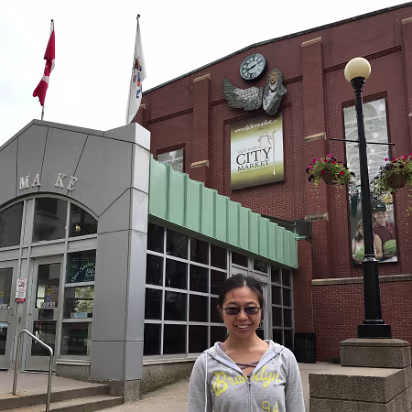 IMG_0113 Note the little mermaid in the picture. No, not Hanhan, the one up by the clock on the building. Maritime city and region you know.