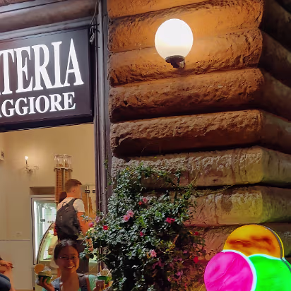 Italy-016 First gelato of our trip. We were walking to our hotel bags and all!