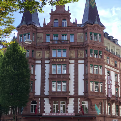 Switzerland-009 Leaving the train station in Lucerne, this is the first building we saw. As we found, this is a typical design for a hotel.