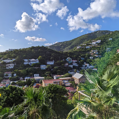 USVI-0003 Mountain view from the balcony. Just turn your head to go from ocean to mountain.