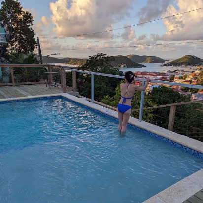 USVI-0011 7 AM sunrise swim. The hotel had a very nice pool.