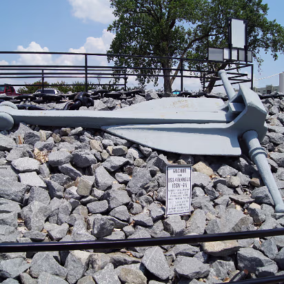 Maritime_Museum-008 Anchor from the USS Arkansas, a guided missile frigate.