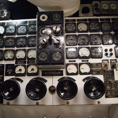 Maritime_Museum-016 Battery control panel. This controls all the electric power.