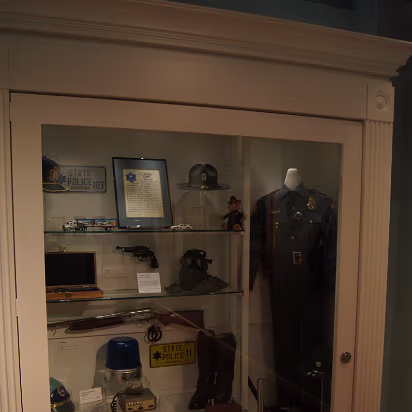 Old_State_House-003 State Police gear from all decades.