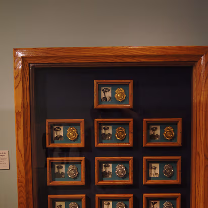 Old_State_House-004 The badges of the first State Troopers.