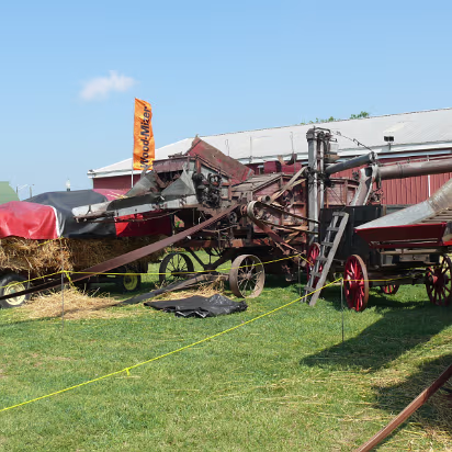 Indiana_State_Fair-007 Farming used to be very dangerous with equipment like this.