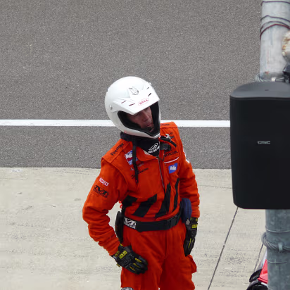 Indy_Pole_Day_2009-026 A safety team member. They are all around the track.