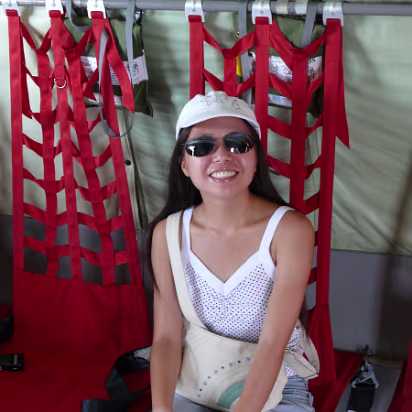 Prairie_Airshow_07-010 Hanhan on a jump seat in the rear of the KC-135.