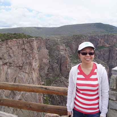 Black_Canyon_of_the_Gunnison_NP-029 At the chasm view, WAY down there is the deepest part of the canyon, 2250 feet down. Hanhan had to hold the railing when she looked over.