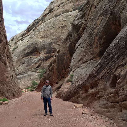 Capitol_Reef_NP-019 Capitol Gorge. We drove down some pretty rutted dirt roads to get to the trail. This is a river when it rains, so you have to watch the weather. Looks kind of...