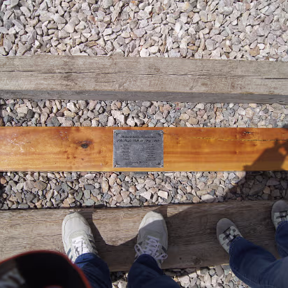 Golden_Spike_NHS-014 The last railroad tie laid for the Transcontintal Railroad.