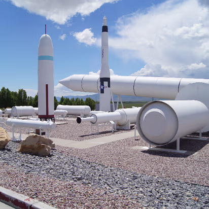 Salt_Lake_City_Area-013 A rocket factory and test area is about 3 miles from the Golden Spike site. Just 100 years seperate the rail feat from the moon landing.
