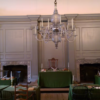 Christmas_2015_Trip-020 Independence Hall. This is where the Declaration of Independence was dabated and signed. The chair has a sunburst on the top with 13 rays coming from it. After...