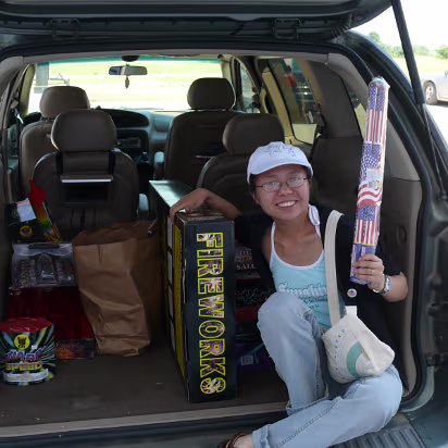 Hannibal-012 Hanhan with the load in the rear of the van we drove.