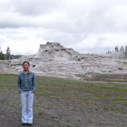 Yellowstone-062 Castle Geyser with chilly Hanhan.