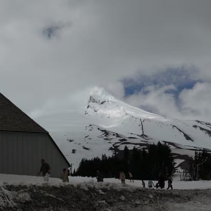 Mountain-024 The top of Mount Hood has been obscured by clouds.