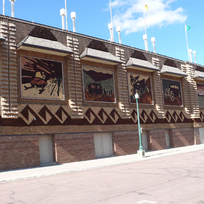 South_Dakota-030 These pictures are all created with ears of corn. Theme is Transportation Through the Ages.