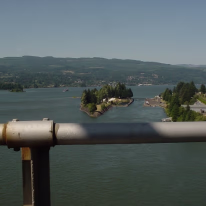 Oregon-003 One of many islands as seen from a bridge.